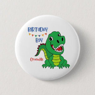 Crocodile boy birthday, Toddler Birthday 6 Cm Round Badge