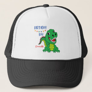 Crocodile boy birthday, Toddler Birthday Trucker Hat