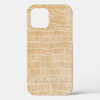 Crocodile Champagne Faux Leather Personalised Name