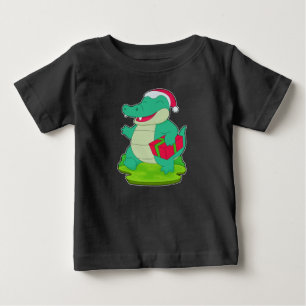 Crocodile Christmas Package Baby T-Shirt