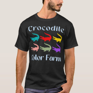 Crocodile Colour Farm Sunset Vintage Design T-Shirt