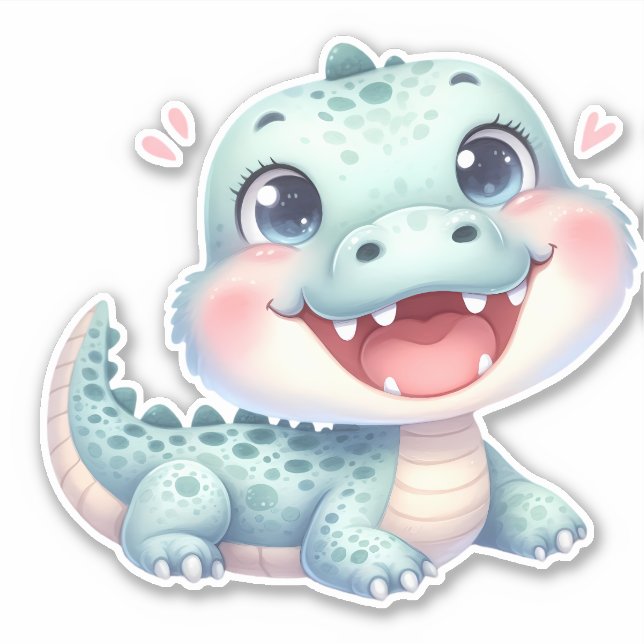 Crocodile Custom Cut Scrapbooking Sticker (Front)