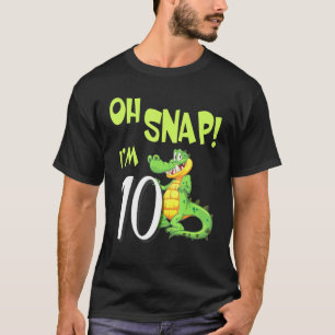 Crocodile Dancing Happy My Birthday Oh Snap Im 10 T-Shirt