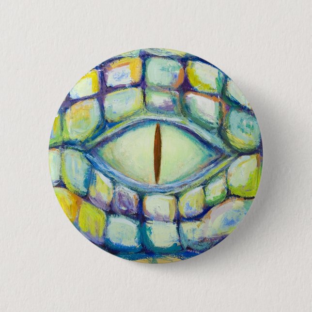 Crocodile Eye (eye symbolism painting) 6 Cm Round Badge (Front)