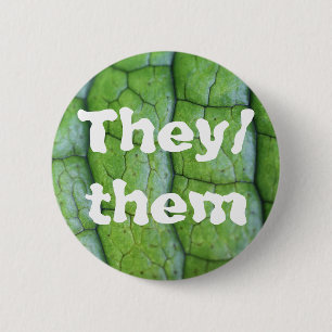 Crocodile Fern Custom Pronoun Button