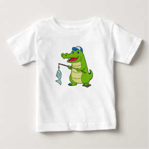 Crocodile Fishing Fisher Finshing rod Baby T-Shirt