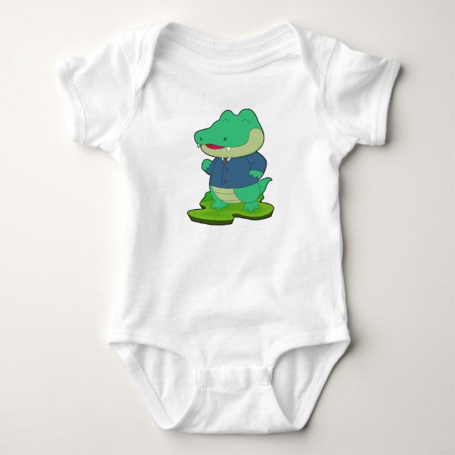 Crocodile Groom Jacket Wedding Baby Bodysuit (Front)