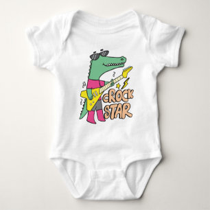 Crocodile guitar baby bodysuit