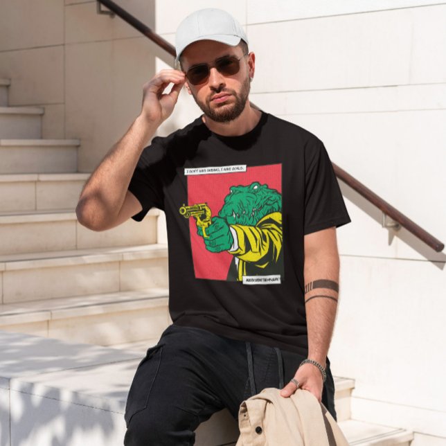 Crocodile Gun Animal Comic   T-Shirt (Creator Uploaded)