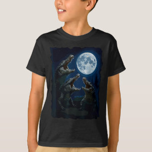 Crocodile Howling At The Moon Wildlife Crocodiles  T-Shirt