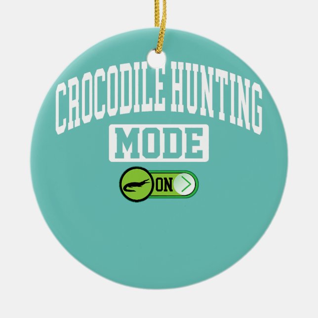 Crocodile Hunting Mode on Alligators Hunter Ceramic Tree Decoration (Front)