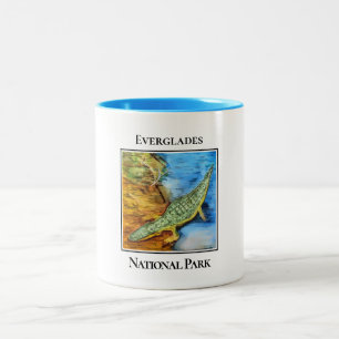 Crocodile in Everglades National Park Two-Tone Coffee Mug