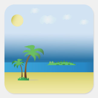 Crocodile in ocean sticker