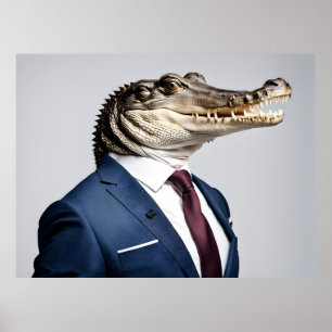 Crocodile in suit poster