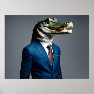 Crocodile in suit poster