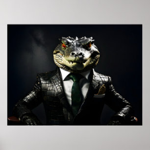 Crocodile in suit poster