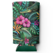 Crocodile Jungle Dreams Seamless Surface Pattern