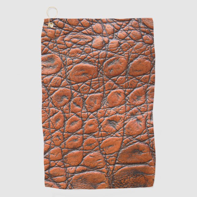 crocodile leather fake look golf towel (Front)