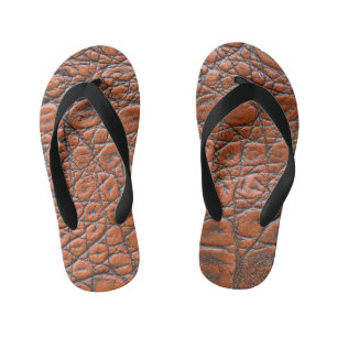 crocodile leather fake look kid's flip flops