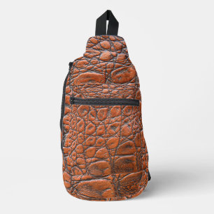 crocodile leather fake look sling bag