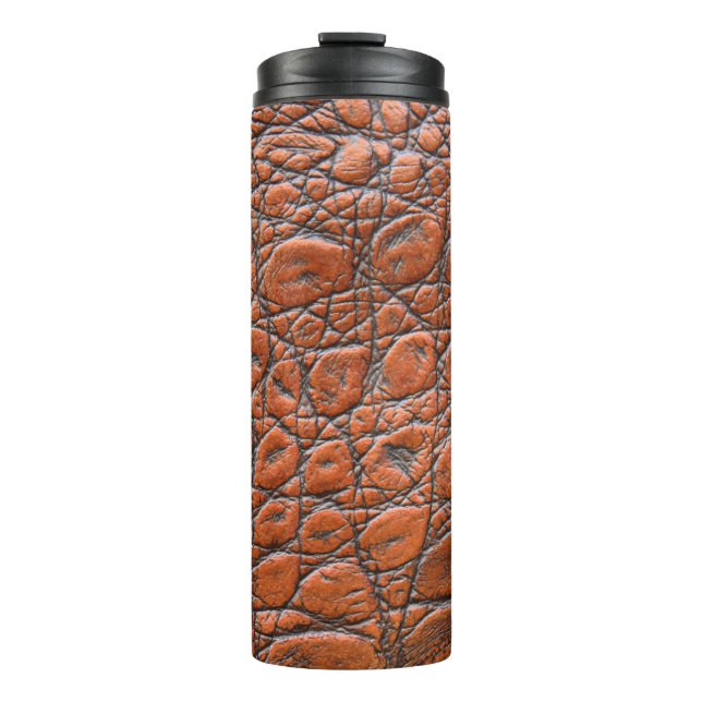 crocodile leather fake look thermal tumbler (Front)