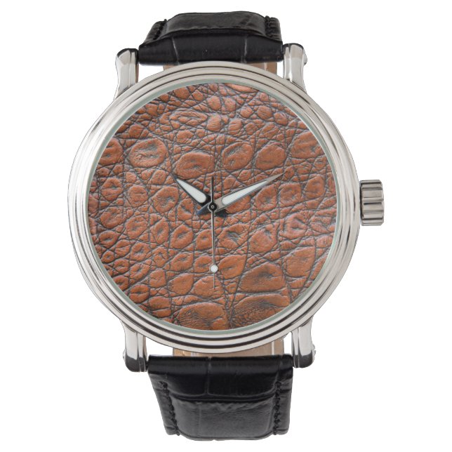 crocodile leather fake look watch (Front)