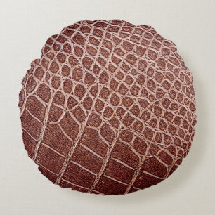 Crocodile leather pattern backgroundabstract,allig round cushion