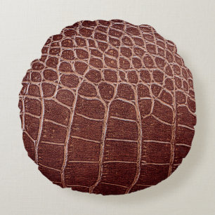 Crocodile leather patternabstract,alligator,animal round cushion