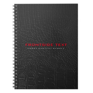 Crocodile Leather Texture Red Letters Notebook