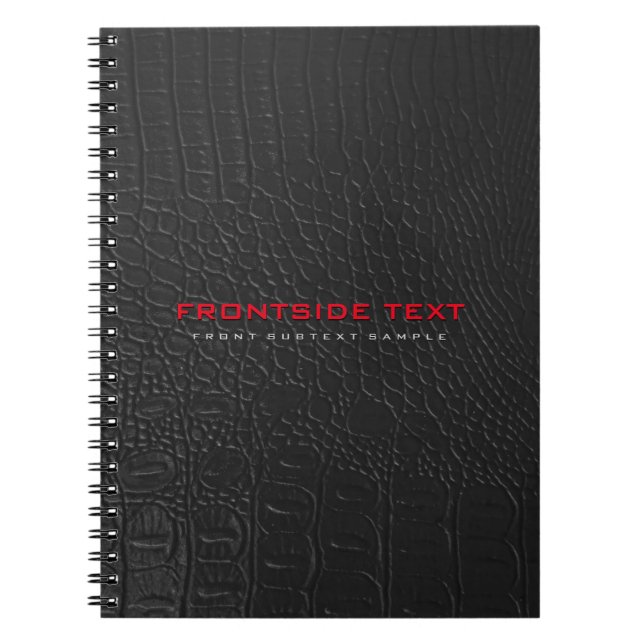Crocodile Leather Texture Red Letters Notebook (Front)