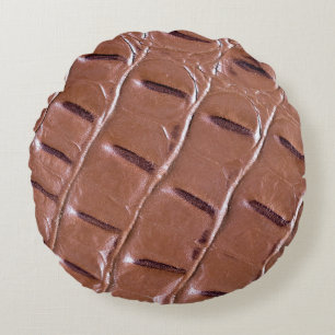 Crocodile leather textured backgroundabstract, ani round cushion