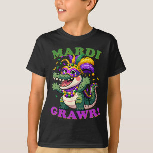 Crocodile Mardi Grawr Costume Mardi Gras Gator Men T-Shirt