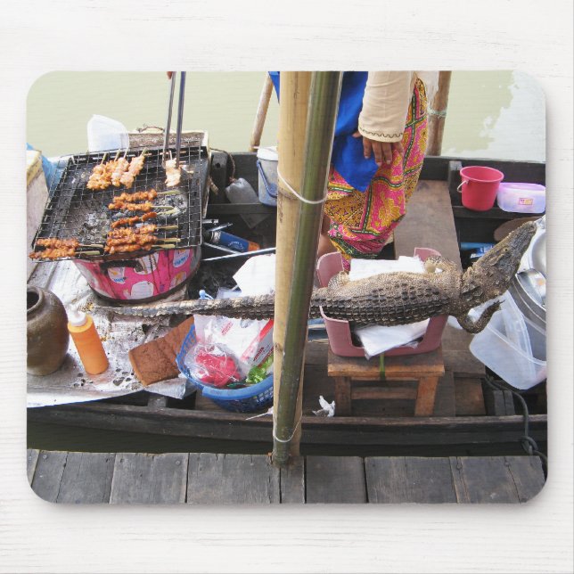 Crocodile Meat BBQ ... Thailand Street Food Mouse Mat (Front)