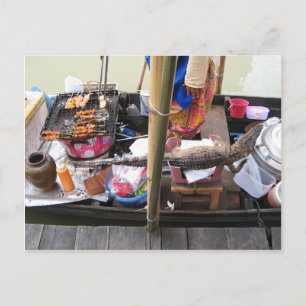 Crocodile Meat BBQ ... Thailand Street Food Postcard