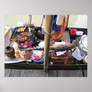 Crocodile Meat BBQ ... Thailand Street Food Poster