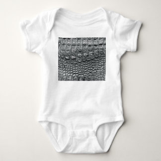 Crocodile Noir: Black Leather Mystique Baby Bodysuit