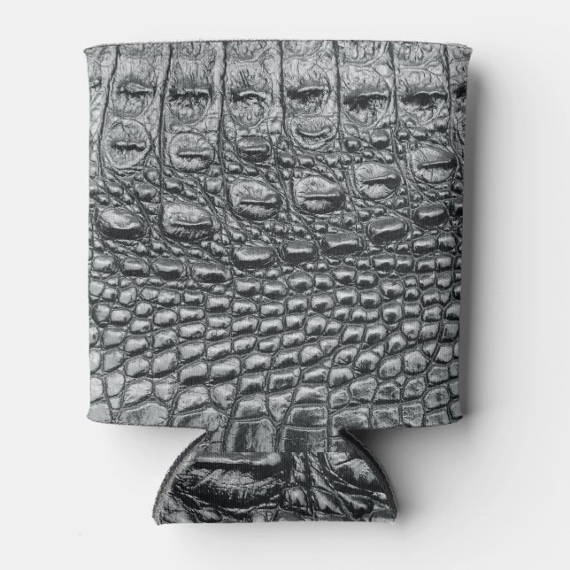 Crocodile Noir: Black Leather Mystique Can Cooler (Front)