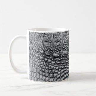 Crocodile Noir: Black Leather Mystique Coffee Mug