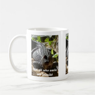 crocodile "not all who smile are friends"  coffee mug