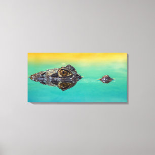 Crocodile on Still Body of Water Canvas Print