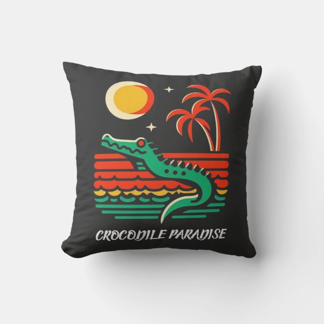 CROCODILE PARADISE CUSHION (Front)
