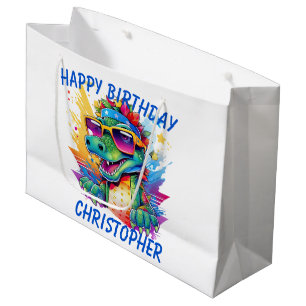 Crocodile Personalised Happy Birthday Large Gift Bag