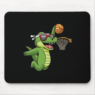 Crocodile Playing Basketball Alligator Basketball Mouse Mat