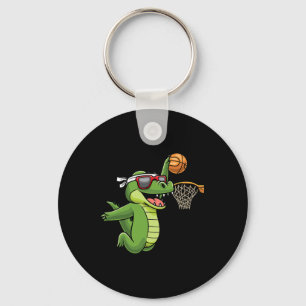 Crocodile Playing Bysketbyll Alligator Bysketbyll Key Ring