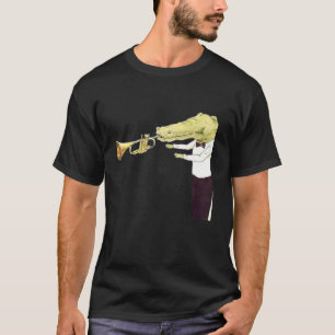 Crocodile Playing Trumpet Funny Halloween Costume T-Shirt