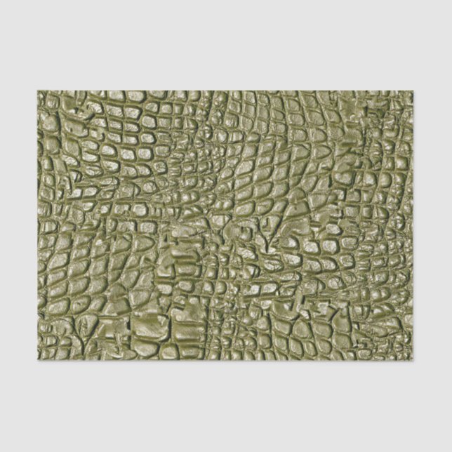 Crocodile Print Gold Green Tissue Paper (Front)