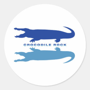 Crocodile Reflection (Blue) Classic Round Sticker