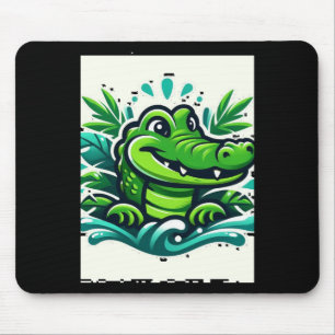 Crocodile Rising Out Of Water Captivating Wildlife Mouse Mat