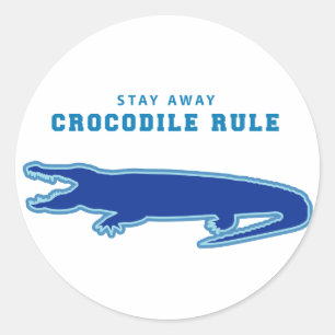 Crocodile Rule (Blue) Classic Round Sticker