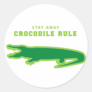 Crocodile Rule (Green) Classic Round Sticker